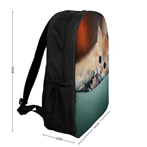 Sac à dos chat 17 pouces unisexe pour école et loisirs imprimé 3D - 2