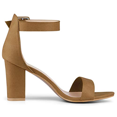 Allegra K Women's Open Toe Chunky High Heel Buckle Ankle Strap Sandals angle 8