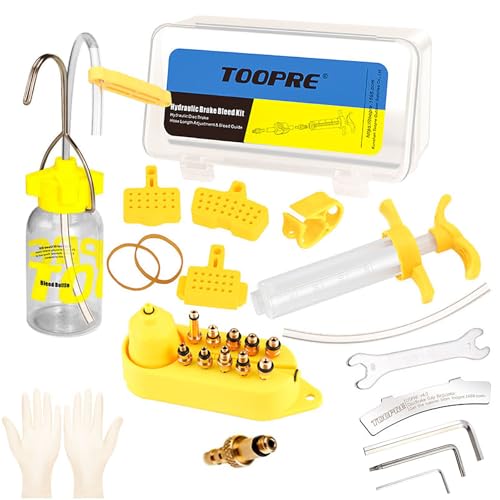 yuentoen Kit de purga de freno de bicicleta, freno de disco hidráulico aceite mineral kit de purga de freno Kit de reparación de aceite mineral para bicicleta Shimano, Magura, Tektro, serie Sram