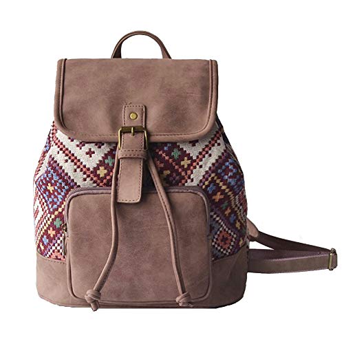 Lily queen Fashion Small Purse Backpack Lightweight for Women Colorful, Pink Plaid, 11.4H x 9.8W x 5.5D Inch