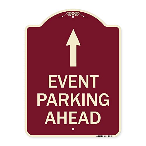 SignMission Designer Series Sign - Parking Sign & Post Kit | Burgundy 18" x 24" Heavy-Gauge Aluminum Architectural Sign | Protect Your Business & Municipality | Made in The USA