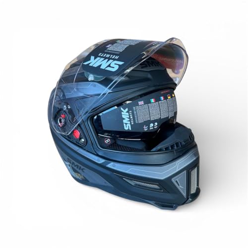 Image of SMK Agnar Cyborg Full Face Dual Visor Helmet, ISI DOT ECE 22.06 Certified