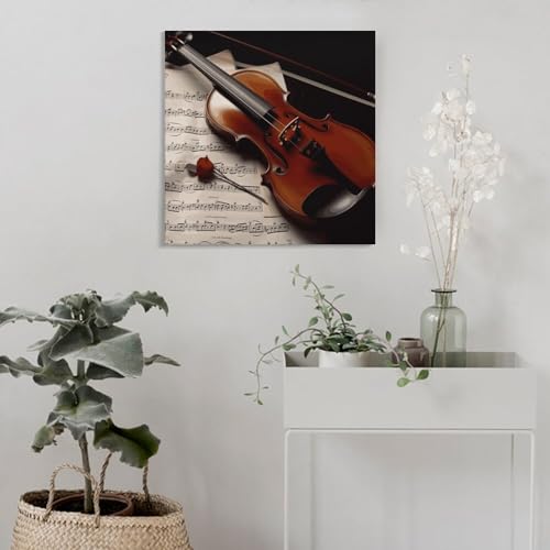 Toile murale abstraite violon pour habiller un mur vide de salon