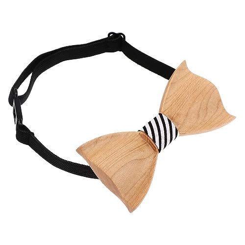PartyKindom Children's 3D Wooden Bow Tie for Boys and Girls Formal Tuxedo Accessory for Parties Pre-tied Classic Style