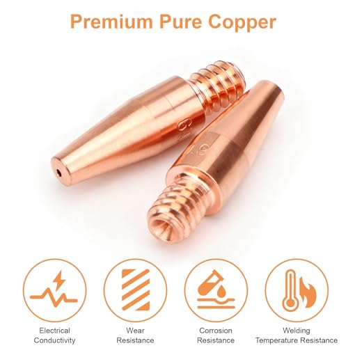 SUNJOYCO 20 PCS 0.035" Welding Tips, KP2744-035T Contact Tip, Tapered 350A MIG Welder Tips Compatible with Lincoln Magnum PRO 100L 175L 250L MIG Welding Gun by SUNJOYCO - Image 4