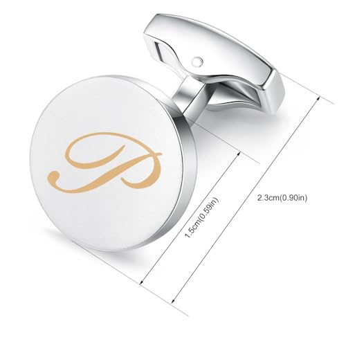 HONEY BEAR Initial Alphabet Letter Cufflinks Tie Clips Set for Mens Gift3