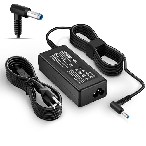 Image of Laptop Charger Compatible with HP Laptop 65W 45W Computer Charger Smart Blue Tip Power Adapter