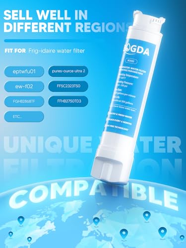 Water Filter Fit for EPTWFU01 Frigi-daire Replacement 4 count, Compatible with Pure-Source Ultra 2, EWF-02, 012505454226, 4562222, Multiple Filtration and Drink Clear, white,By BOGDA