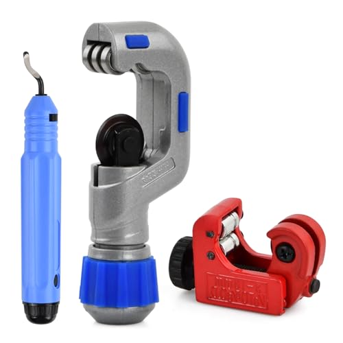 Juego de Cortatubos, Cortador de Tubos 3-42mm, Mini Cortatubos de 3-16 mm, Cortatubos Cobre con Desbarbador, para Cortar Tubos de Acero inoxidable, Aluminio, Cobre, Plástico, PVC