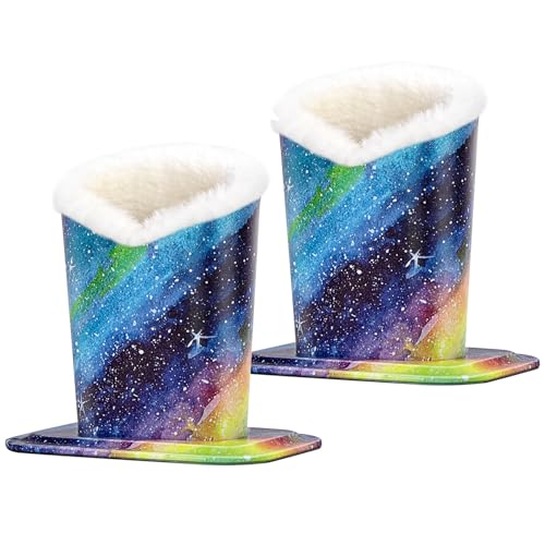 Image of Pack of 2 Plush Lined Eyeglasses Holder Stand Protective Glasses Case For Desks Or Nightstands