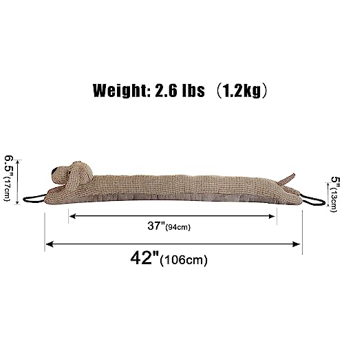 Marwood Under Door Draft Stopper Decorative Wind Stopper 42 inch for Door & Window, Weighted Animal Air Draft Stopper Snake Noise Blocker for Bottom of Door with Hanging Loops - Brown Dog by Marwood - Image 2