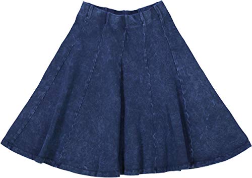 KIKI RIKI Girls Stonewash Panel Skater Skirt - 41458 - Indigo, Medium