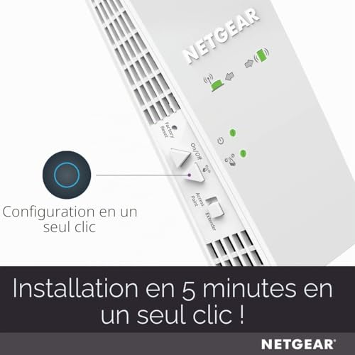 Netgear Répéteur WiFi Mesh EX6250 - Couvre Jusqu'à 139 M² et 25 Appareils Grce à Un Amplificateur de Signal WiFi Dual Band AC1750 (Jusqu'à 1 750 Mbit/s) et à L'itinérance Intelligente maillée