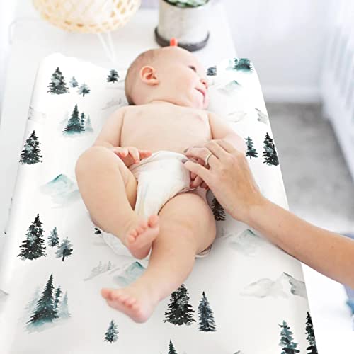 Image of GRSSDER Stretch Ultra Soft Jersey Knit Changing Pad Cover Set 2 Pack, Change Table Pad Covers Fit 32 inch /34 inch x 16 inch Pads Safe and Snug, Cute Wild Forest Mongooses for Baby