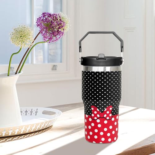 Sxdcfrs Cartoon Mouse Tumbler 20 Oz With Flip Straw Handle Red Bowknot Cup by Sxdcfrs - Used condition - Image 5