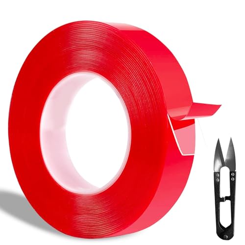 Cinta doble cara Extrafuerte 19 mm x 11 m | Pegamento doble cara, cinta doble cara tiras led exterior impermeable y adhesivo cuadros pared. Fijación en madera, plástico y metal, Sin dañar superficies.
