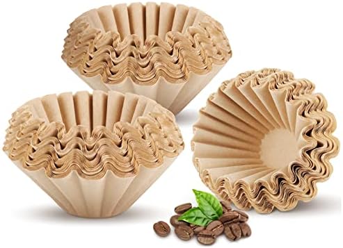 200 Count 1-4 Cup Coffee Filters Small Coffee Paper Filters Disposable Basket Filters Brown Unbleached Coffee Filters with Flat Bottom for Replacement Coffee Maker Home Office