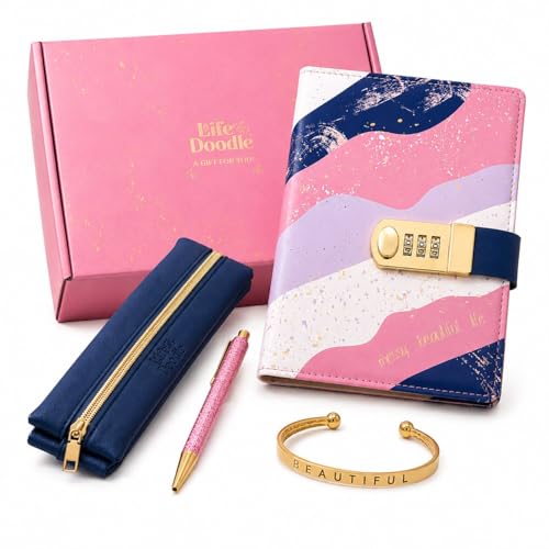 Life is a Doodle Journal for Teen Girls - Girls Diary Gift Set Includes a Leather Diary...