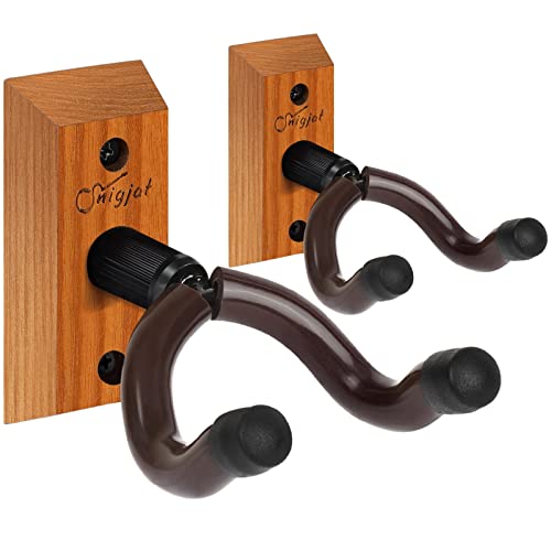 Guitar Hanger - Guitar Wall Mount 2 pack, Hardwood Guitar Wall Hanger with Screws, V-Shaped Guitar Mount Hanger Hook Holder Stand for Acoustic Electric Guitar, Bass, Banjo, Mandolin