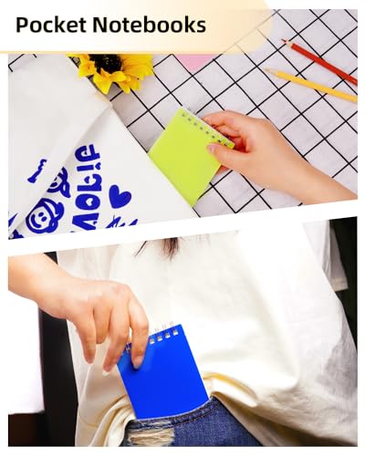 Dynta Mini Spiral Notebooks Bulk 3x5 Inch Memo Pads, 30 Packs Small Notepad Top Bound, 10 Vibrant Colored, 60 Sheets/120 Pages Pocket Notepads for Home, School, College, Office, Work, Travel