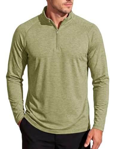 MAGCOMSEN Quarter Zip Pullover Men Long Sleeve Sun Shirts Golf Lightweight