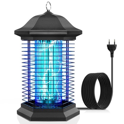 Regevo Lámpara Antimosquitos 4400V, Matamoscas Eléctrico 18W para Exterior e Interior, Impermeable IPX4, Trampa para Mosquitos y Polillas, Mata Insectos para Jardín, Terraza, Casa y Dormitorio