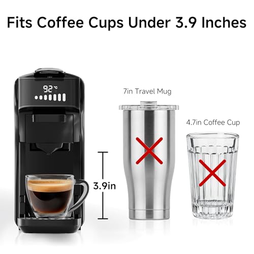 HIBREW H1B 6-in-1 Single Serve Pod Coffee Maker - 20 Bar Espresso Machine for Kcup, Ns, DG, and Ground Coffee (Black) - Image 7