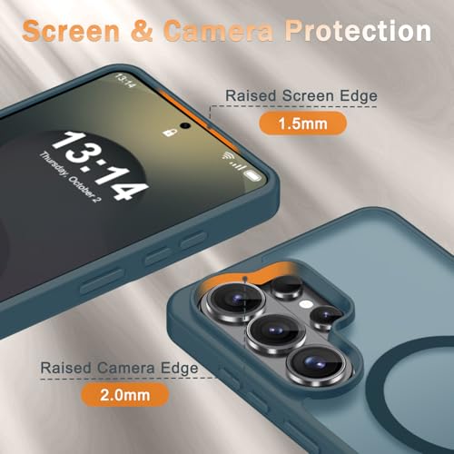 Image of YENAPOON for Samsung Galaxy S26 Ultra Case, Matte Magnetic Phone Cover | Fit for MagSafe, Screen Protector included, Shockproof Military Grade Protection, Translucent Frosted Back, Lavender Gray