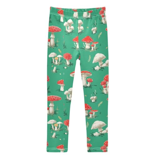 Various Red Mushrooms Girls Leggings Kids Yoga Pants Dance Active Tights 4T