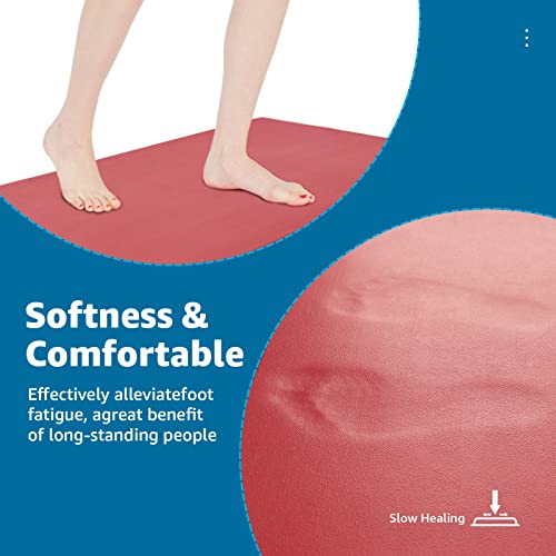 Art3D Anti Fatigue Mat - 1/2 Inch Cushioned Kitchen Mats - Non Slip Foam Comfort Cushion For Standing Desk, Office Or Garage Floor (17.3"X28", Red) #TOP5