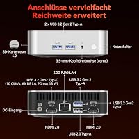 GEEKOM A7 AI Mini PC Ryzen 7 7730U, 32GB RAM 500GB SSD (aufrüstbarer) – Ansicht 9
