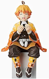 NUWIND Agatsuma Zenitsu Kamado Tanjirou Hashibira Inosuke Collection Figurine Sitting Position Anime Figures Toy (Agatsuma Zenitsu, one size)