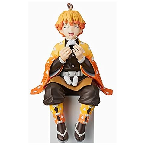 NUWIND Agatsuma Zenitsu Kamado Tanjirou Hashibira Inosuke Collection Figurine Sitting Position Anime Figures Toy (Agatsuma Zenitsu, one size) Cover