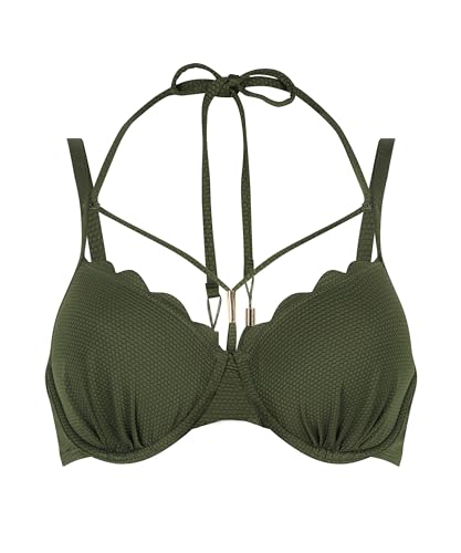 Hunkemöller Wattiertes Bügel-Bikinioberteil Scallop - Khaki - 85C
