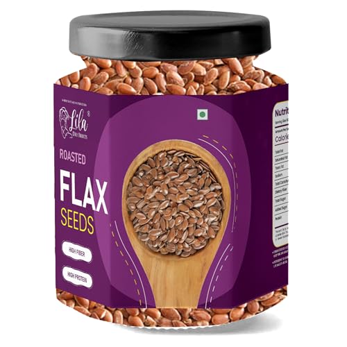Image of LILA DRY FRUITS Roasted Flax Seeds 100 Grams | Crunchy Healthy Seed for Daily Use Premium Roasted Alsi Seeds for Salads Smoothies Baking & Snacking Perfect for Gifting