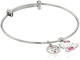 Hello Kitty Stainless Steel Angel Charm Bangle Bracelet 7.25