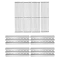 Votenli S9602A(4-Pack) 15 7/8" Stainless Steel Heat Plate and 66024 Cooking Grids Replacement for Broil King Grill 9625-84, 9625-87, 9635-84, 9635-87, Baron 320, Baron 340, Baron 420, Baron 440