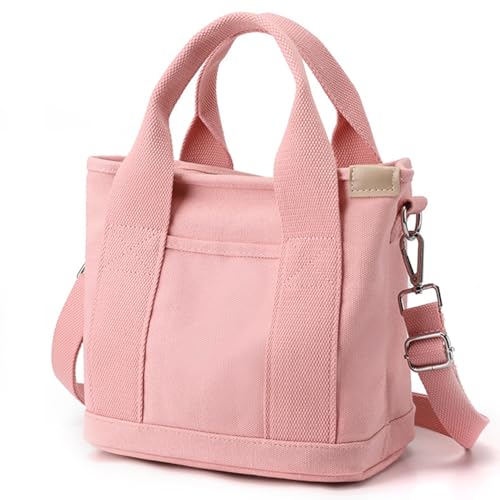 Image of Canvas Tote Bag for Women,Small Totes Bags with Zipper Crossbody Purse with Pockets Large Shoulder Handbag,2 Sizes