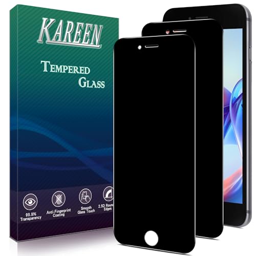 KAREEN [2-Pack Privacy Screen Protector For iPhone SE 3 SE 2022 iPhone SE 2 SE 2020 Tempered Glass Bubble Free 9H Hardness Easy to Install Case Friendly