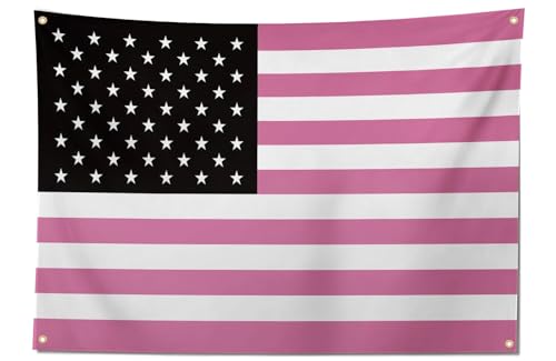 RonningStar Tapiz de bandera rosa de 40 x 60 pulgadas, bandera de Estados Unidos para interiores y exteriores, decoración con colores vivos, doble costura (A3)