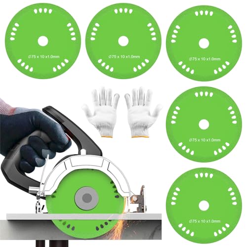 5Pcs Glass Cutting Disc for Angle Grinder, Diamond Glass Cutting Saw Blade, Ultra Thin Ceramic Cutting Disc, Wet/Dry Use Glass Cutting Disc, Heat Resistant Cutting Blade for Glass Tile