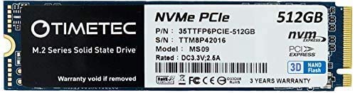 Timetec SSD NVMe PCIe Gen3x4 8GB/秒M.2 2280 3DNAND 内蔵ソリッドステートドライブ