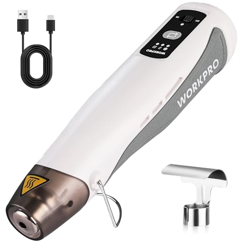 WORKPRO 7.2V Cordless Mini Heat Gun with 3 Temperature Settings Handheld Hot Air Gun with Reflector Nozzle for Crafting Embossing Shrink Wrap and DIY Projects