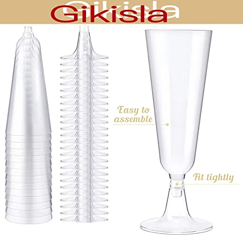 Gikisla 36 Pcs Plastic Champagne Flutes, 150ml Clear Champagne Glasses - Image 3