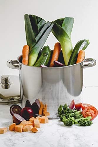 MasterClass Stock Pot, Induction-Safe Stainless Steel Stock Pot with Lid, Large Stock Pot for soups, stews and stock, Mirror Polished, 7 Litres, Silver