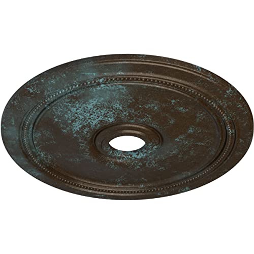 Image of Ekena Millwork CM24DIBBS Diane Ceiling Medallion, 24 inchOD x 3 5 /8 inchID x 1 1 /4 inchP (Fits Canopies up to 6 1 /4 inch), Hand-Painted Bronze Blue Patina