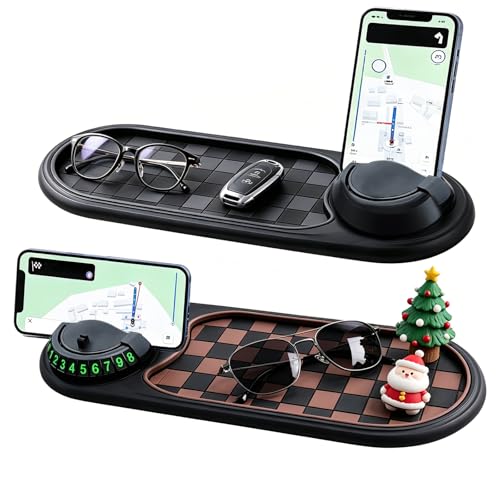 2 Pack Car Anti-Slip Mat Organizer Multifunction Phone & Storage Holder