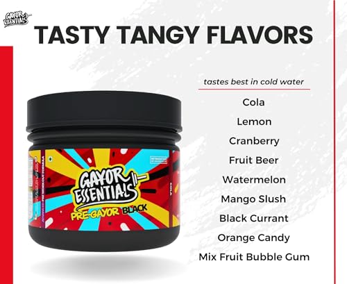 Image of Gayor Essentials Pre Gayor Black Advanced Pre Workout 8g Citrulline Malate Formula with L Theanine Massive Pump Smooth Energy Focus And Concentration 572g /52scoops (Cola)