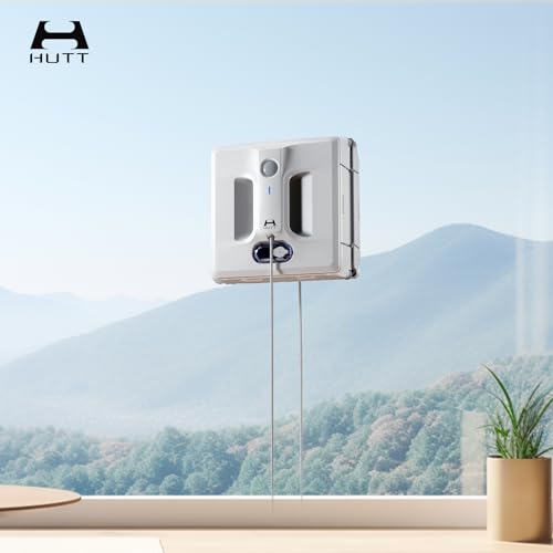 Image of HUTT A1 Auto Window Cleaning Robot, Upgraded 4 Water Spray & 6000PA High Suction Power Window Cleaner with Laser Sensor Detection, Perfect for High-Rise Windows, Tiles and Glass