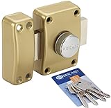  Verrou de sécurité pour porte à bouton et clé Bricard Cylindre Astral 42 mm 3 clés Avec contre plaque